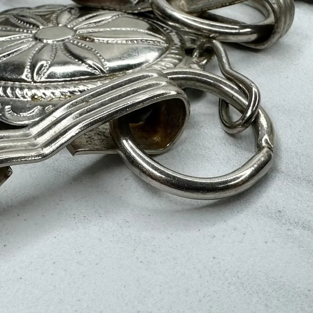 Western Concho Silver Tone Chain Link Belt Extra Small/Small (XS/S) ✨